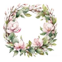 AI generated Watercolor Flower Round png