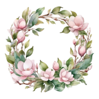 AI generated Watercolor Flower Round png