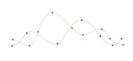 grafico tendencias forma de onda 2d lineal dibujos animados objeto. comparación actuación análisis aislado línea vector elemento blanco antecedentes. infografía elemento. datos visualización color plano Mancha ilustración