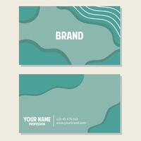 Business card design template with abstract waves background. Vector illustration