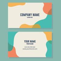 Vector business card design template with colorful abstract background modern vector illustration