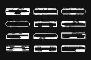 Set of black and white high-tech design elements vector