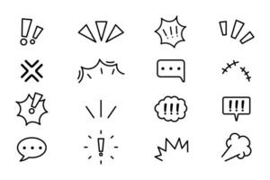 Speech bubble line icon set. Outline icons for web design vector