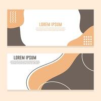 Abstract banner design template in brown and beige color, vector illustration