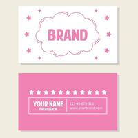 Business card template with editable text and star pattern - vector illustration