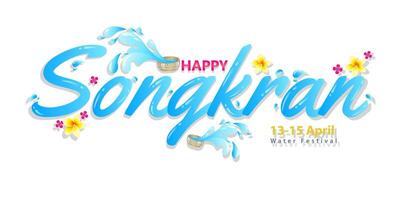 beautiful songkran illustration with gradient color vector