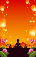 happy vesak day vertical background vector