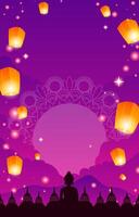 happy vesak day vertical background vector