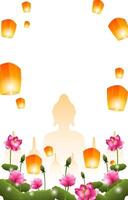 happy vesak day vertical background vector