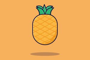 Pineapple fruit icon in flat design style. Vector illustration