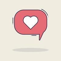 Heart speech bubble icon. Social media and digital marketing theme. Colorful design. Vector illustration