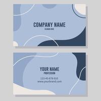 Business card template with blue abstract background. Vector illustration