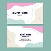 Business card design template with soft pastel abstract background. Vector illustration