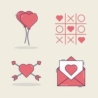 Hand drawn valentines day element collection vector