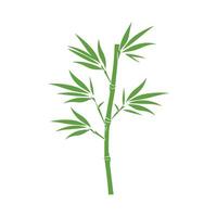 Bamboo leaves icon over white background, silhouette style, vector illustration