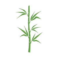 Bamboo leaves icon over white background, silhouette style, vector illustration