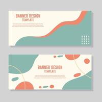 Set of horizontal banner template design with abstract background. Modern web banner design for website and mobile website vector