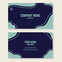 Vector set of business card templates in retro style. Blue and green colors