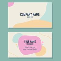 Vector business card template with pastel abstract background vector illustration