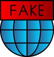 Fake News Line Filled Gradient  Icon vector