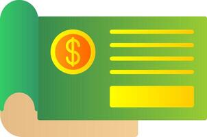 Bank Check Flat Gradient  Icon vector