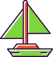 Small Yacht Filled  Icon vector