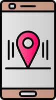 Location Line Filled Gradient  Icon vector