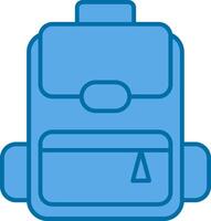 mochila lleno azul icono vector