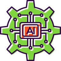 Artificial Intelligence Filled  Icon vector