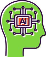 Artificial Intelligence Filled  Icon vector