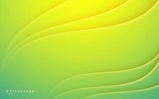 Green shiny gradient wave line abstract vector background design