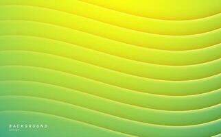 Green shiny gradient wave line abstract vector background design