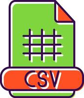 csv lleno icono vector