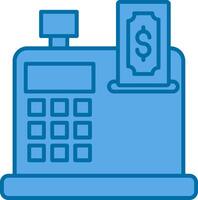 Cash Register Filled Blue  Icon vector