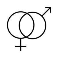 sexuality outline thin icon vector design good for website and mobile app. man gender icon