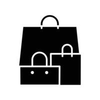 paper bag for shop solid black icon thin lines vector design good for website and mobile app