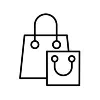 papel bolso para tienda contorno icono Delgado líneas vector diseño bueno para sitio web y móvil aplicación