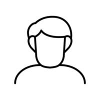 man front view outline thin icon vector design good for website and mobile app. man gender icon