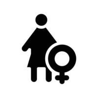 femenino sólido icono vector diseño bueno para sitio web y móvil aplicación hombre género icono