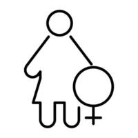 feminine outline thin icon vector design good for website and mobile app. man gender icon