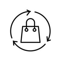 recycling shopping bag outline icon vector design good for web and mobile app