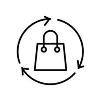 recycling shopping bag outline icon vector design good for web and mobile app