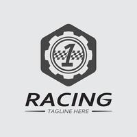 Race and speed logo icon vector  Race flag  racing illustration logo design