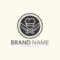 Hat chef logo template vector