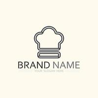 Hat chef logo template vector