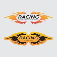 Race and speed logo icon vector  Race flag  racing illustration logo design