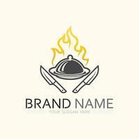 Hat chef logo template vector