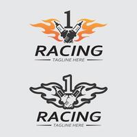 Race and speed logo icon vector  Race flag  racing illustration logo design