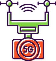 Smart Drone Filled  Icon vector