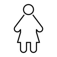 feminine outline thin icon vector design good for website and mobile app. man gender icon